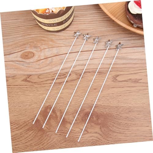 OFFIGAM 50 Pcs 3D Silver Star Cake Decorators