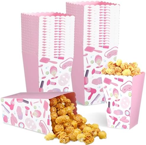 Gueevin 24 Pcs Spa Party Popcorn Boxes Pink
