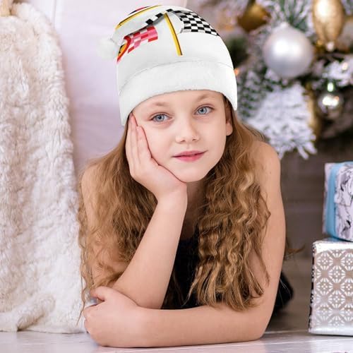 Santa Hat Checkered Flags Christmas Headwear Party Hat