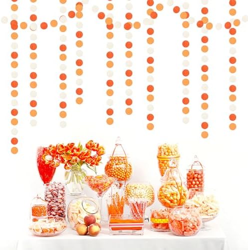Orange White Fall Party Decorations Garland 52ft