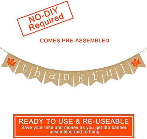 Thankful Burlap Banner for Thanksgiving Decor