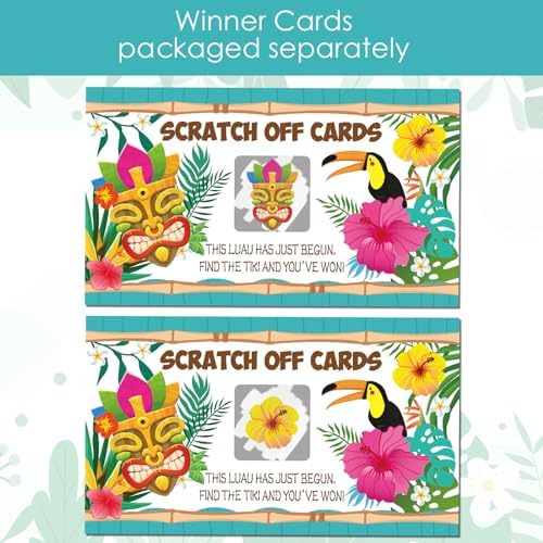 Dunzoom 89 Pcs Summer Scratch Off Game Cards for Luau Party