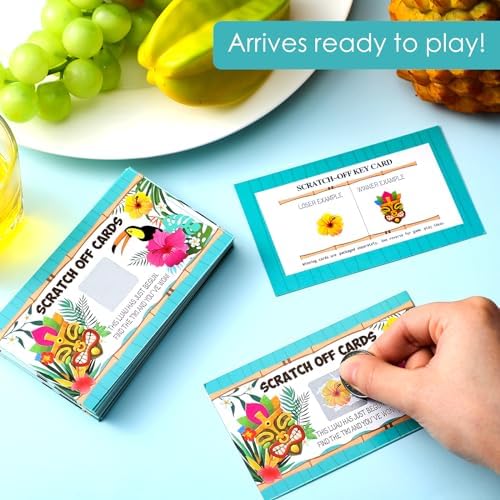 Dunzoom 89 Pcs Summer Scratch Off Game Cards for Luau Party