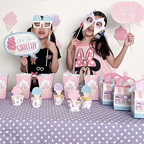 Big Dot of Happiness Ice Cream Photo Booth Props Kit 20 Count