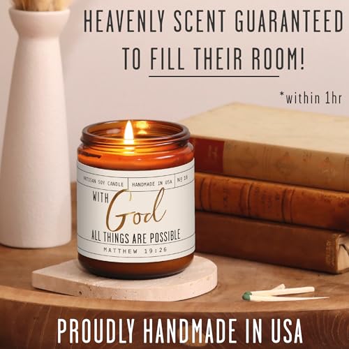 With God Candle Christian Gift for Women USA Made
