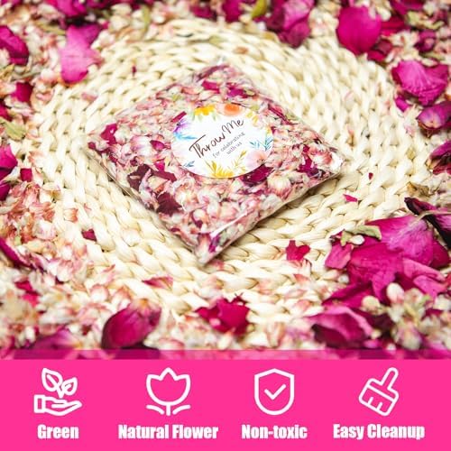 50 Pack Dried Rose Petals Biodegradable Confetti Wedding Decor