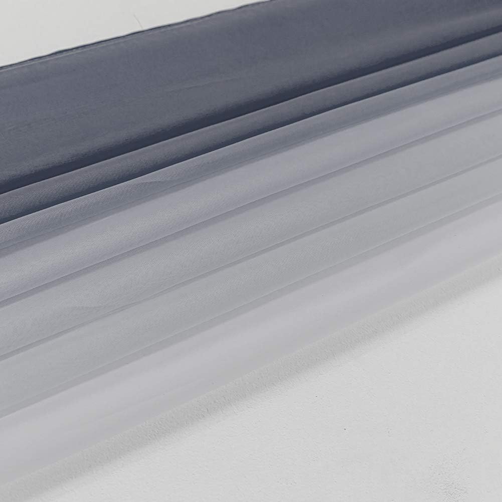 NAPEARL Ombre Window Scarf Valance 216 Inches Grey