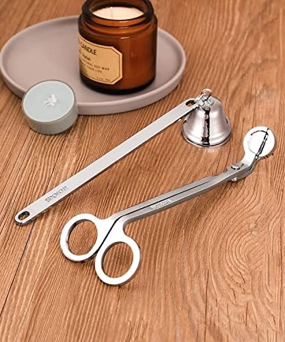 RONXS 3 in 1 Candle Wick Trimmer Set with Gift Package Silver