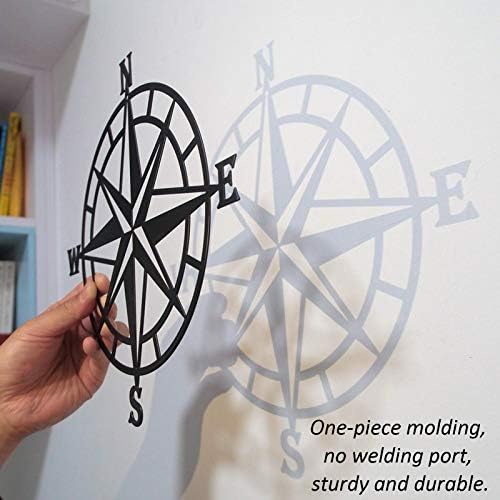 11 Inches Nautical Compass Wall Decor Black
