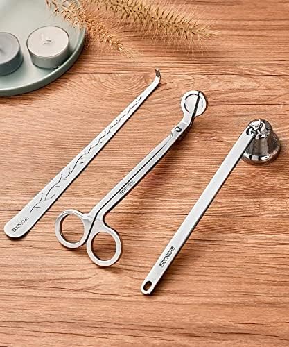 RONXS 3 in 1 Candle Wick Trimmer Set with Gift Package Silver
