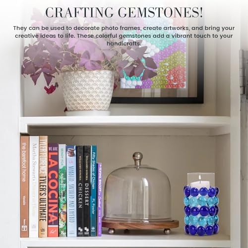 FUTUREPLUSX 097 Pounds Flat Glass Marbles Blue Decor