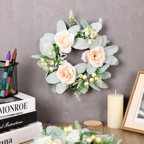 6 Pcs Wedding Rose Candle Rings Swag Wreath Garland Decor