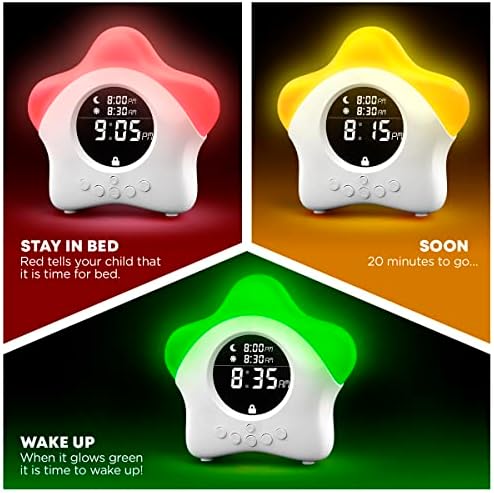 Stay-in-Bed Clock for Kids - Sleep Trainer Night Light Alarm