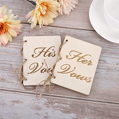 2pcs Vow Booklets with Hemp Rope for Wedding Ceremony