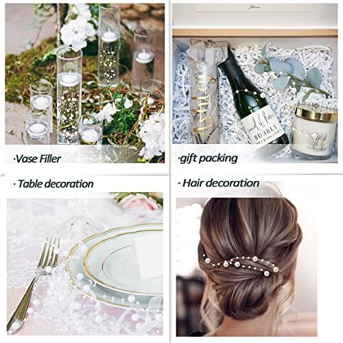 50 Pcs Pearl Strings for Floating Candles White