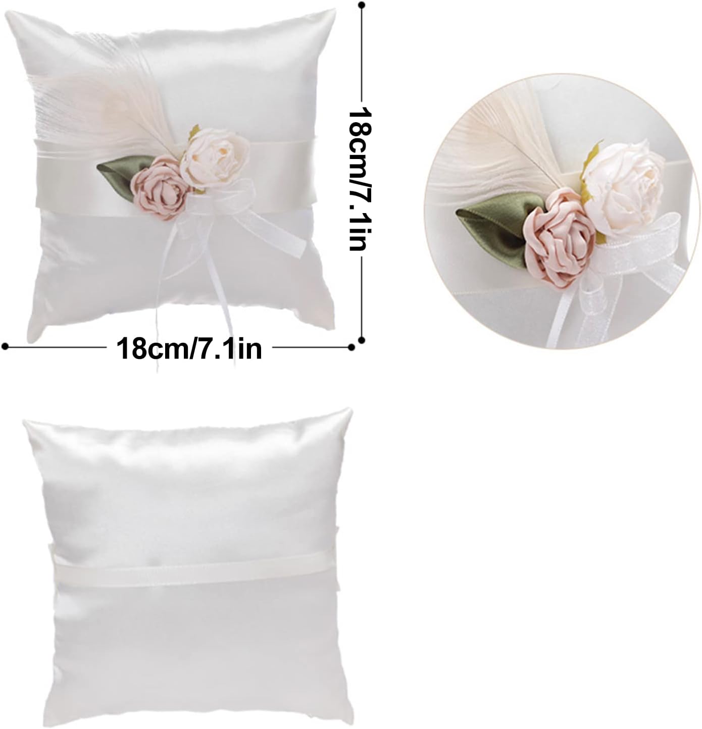 Fofetbfo Wedding Flower Girl Basket and Ring Pillow Set of 2