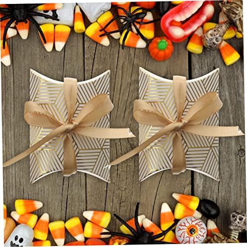 SEWOART 50pcs Foil Striped Candy Boxes for Weddings and Events