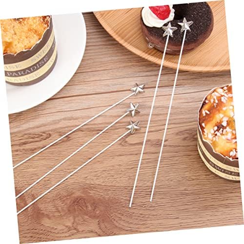 50pcs Silver Five-Pointed Star Cake Toppers