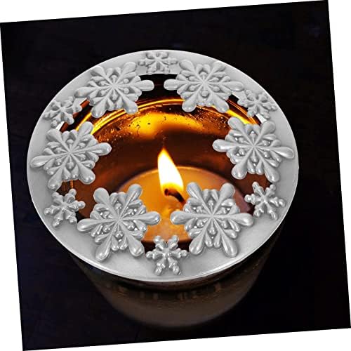 DOITOOL Smart Cover Candle Jar Christmas Topper Zinc Alloy Silver