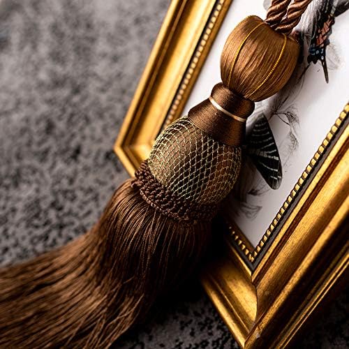 Melodieux Decorative Curtain Tiebacks with Tassels - Set of 2 Brown