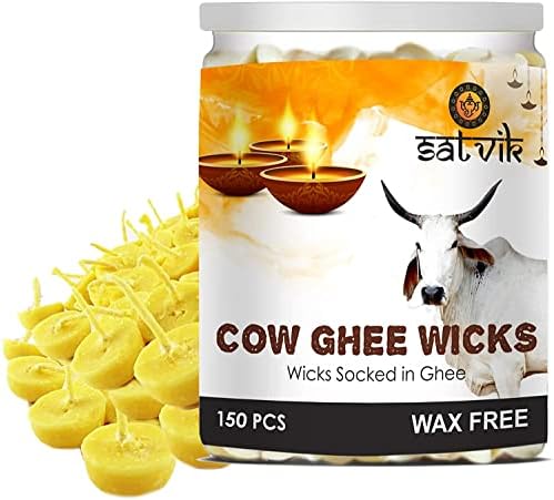 Craftsman Satvik 150 Pc Pure Cow Ghee Wicks for Puja