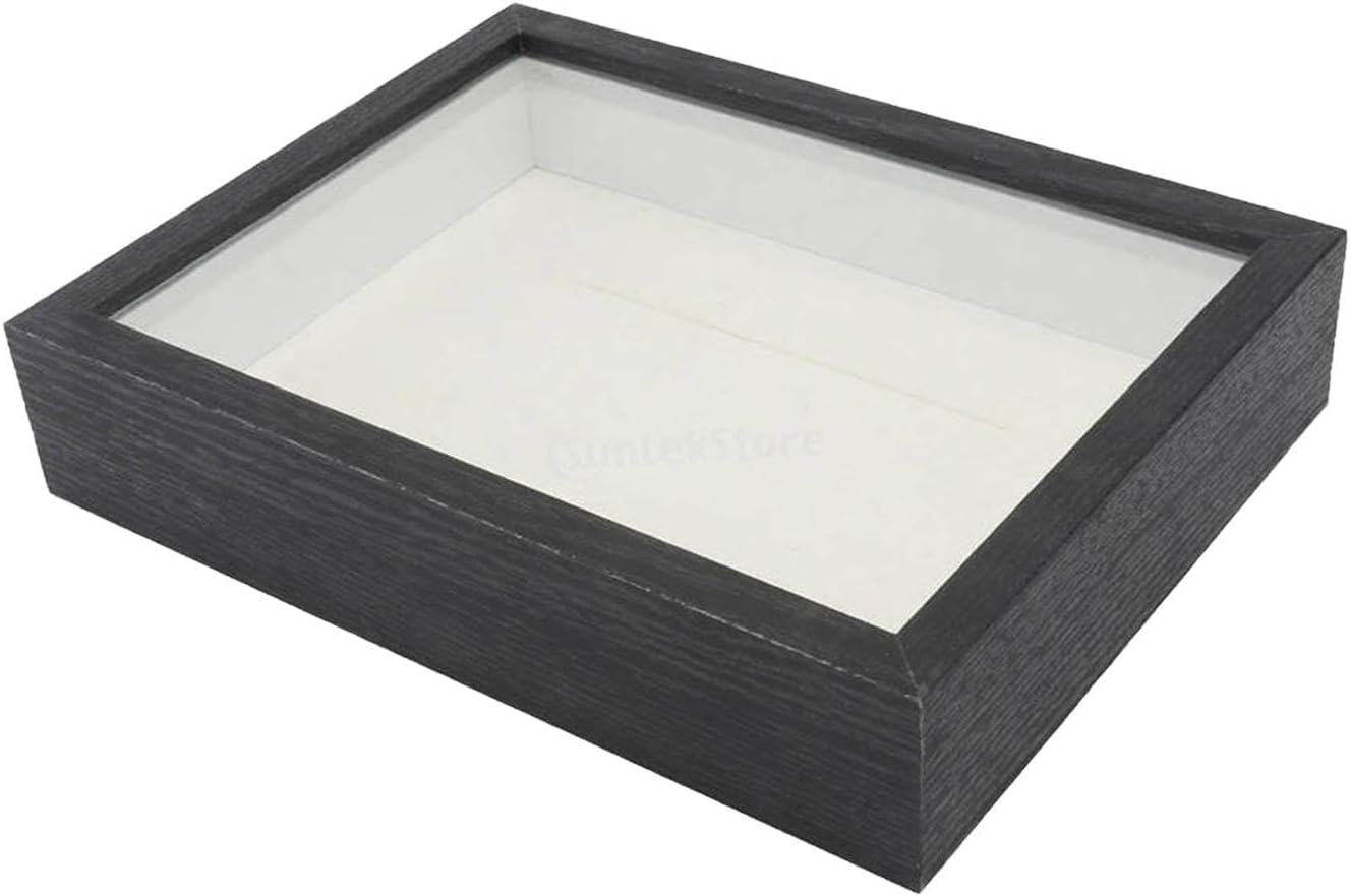 Qianly DIY Shadow Box Frame with Dried Flowers Black