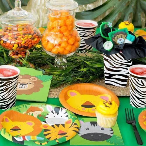 100 Pcs Jungle Safari Animal Napkins for Kids Birthday Party
