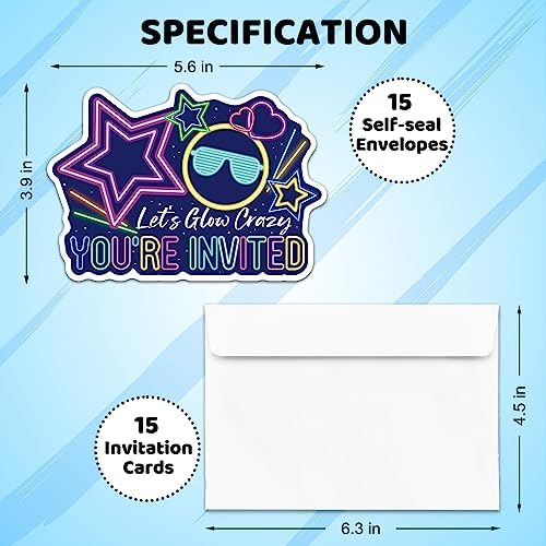 ERHACHAIJIA 15 Crazy Glow Stick Party Invitations