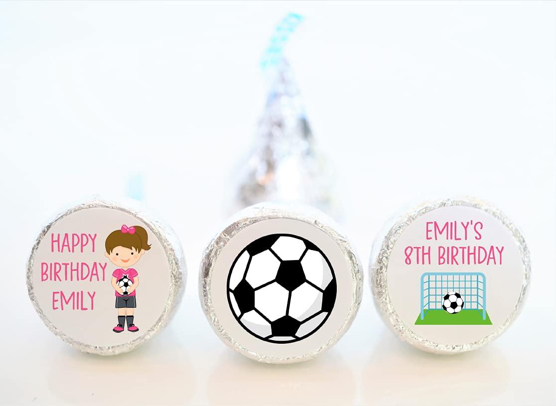 Personalized Soccer Birthday Favor Labels 108 Stickers SOC002