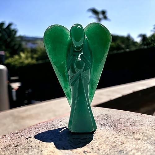 Green Jade Angel Statue 2 Inch Crystal Guardian Angel Figurine