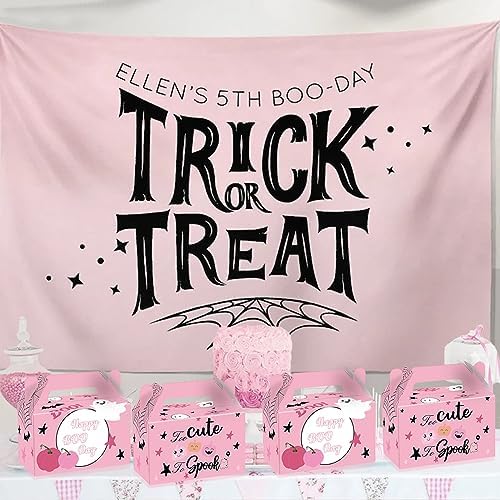 AYDILOUP 16 Pcs Halloween Party Favors Boxes Pink Boo Theme Gift Bags