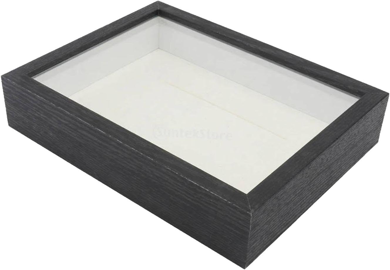 Qianly DIY Shadow Box Frame with Dried Flowers Black