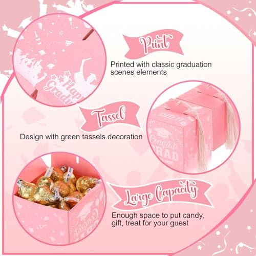 Tenceur 30 Pcs Graduation Cap Party Favor Box Set 1
