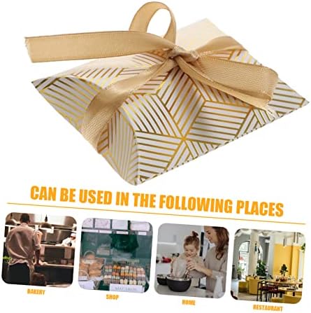 SEWOART 50pcs Foil Striped Candy Boxes for Weddings and Events
