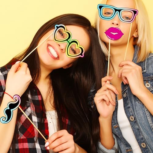 Wilburies Neon Glow Photo Booth Props Kit
