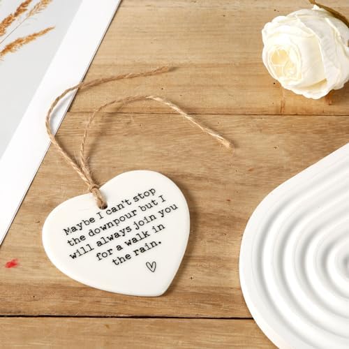 Maybe I Cant Stop the Downpour Plaque Ceramic Heart Friendship Gift Hanging Ornament