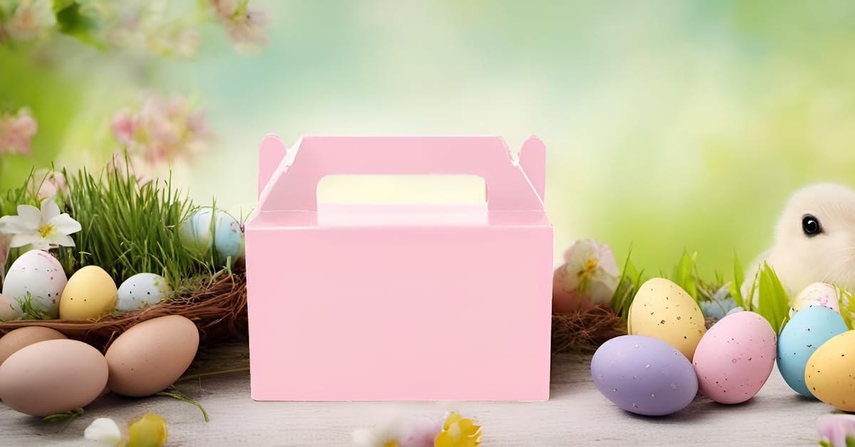 Oletx 50Pcs Pink Gable Gift Boxes for Parties