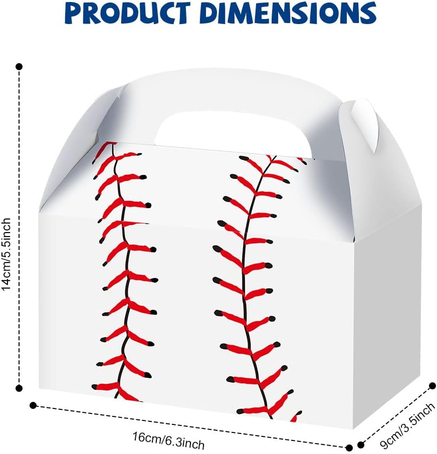BCHOCKS 24 Pack Baseball Party Favor Boxes