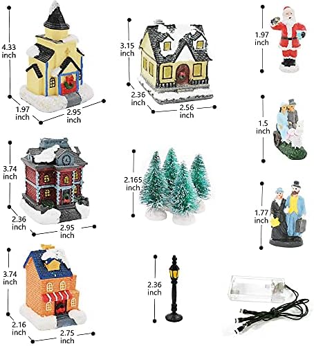 Zornrc Christmas Village Set with LED Lights