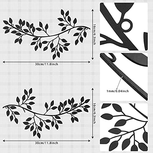 Hotop 2 Piece Metal Leaf Wall Decor Scroll Sculptures