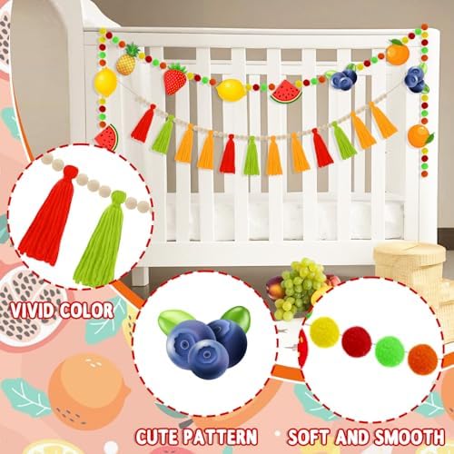 Cheerupp Fruit Tassel Garland with Wood Beads and Pom Poms