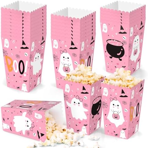 24 Pcs Halloween Popcorn Boxes with Cute Designs