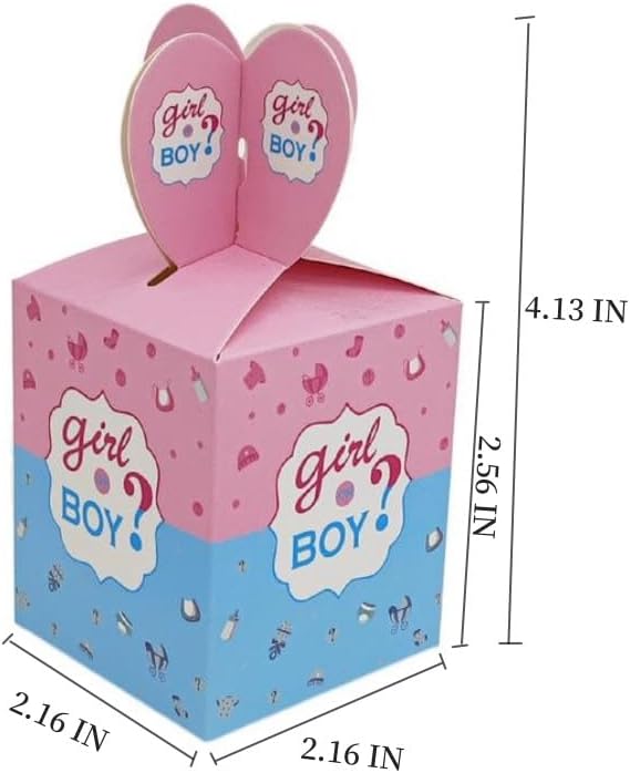 KUPOO 50PCS Gender Reveal Candy Boxes Pink Blue Treat Favor Boxes