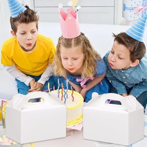 PEIQICHU 24 Pack White Gable Style Treat Boxes for Party Favors