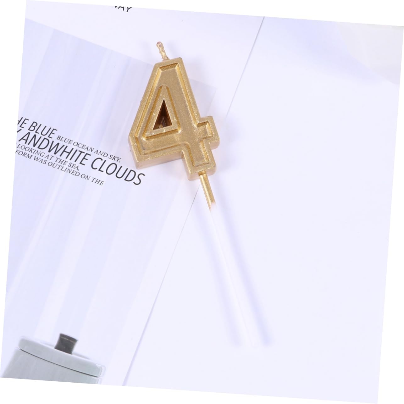 HEALLILY Gold Glitter Birthday Candle Cake Topper
