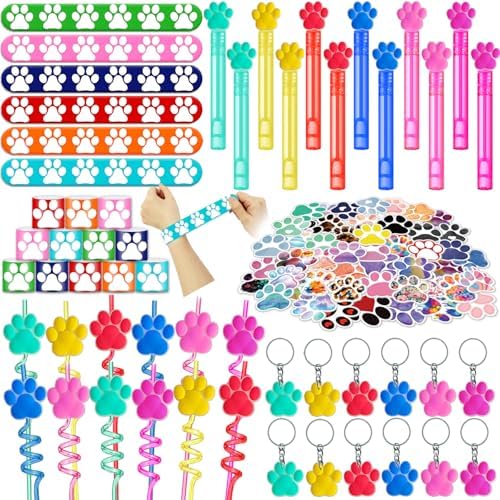 98pcs Paw Print Dog Party Favors Set