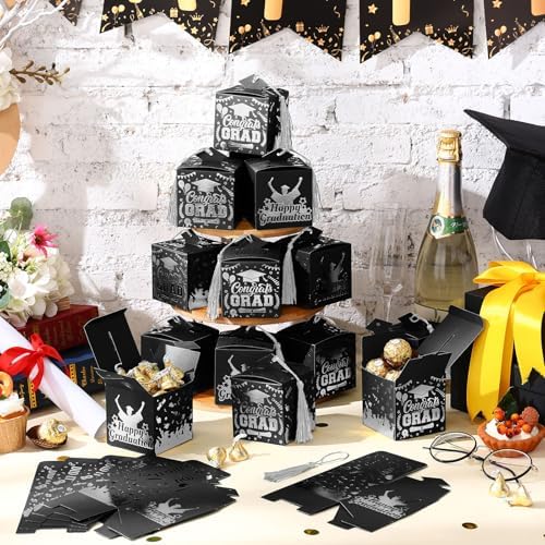 Tenceur 30 Pcs Graduation Cap Party Favor Box Set