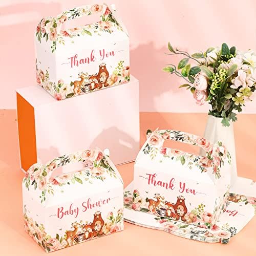 Cheereveal Woodland Baby Shower Favor Boxes 12PCS