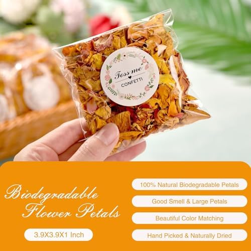 20 Pack Biodegradable Confetti Petals Real Dried Rose Petals Wedding Send Off