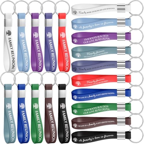 40 Pcs Family Tree Silicone Keychains for Reunions